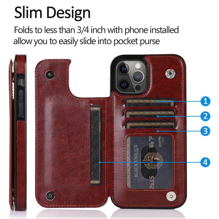 iPhone Wallet Case - Leather, Card Holder, Stand