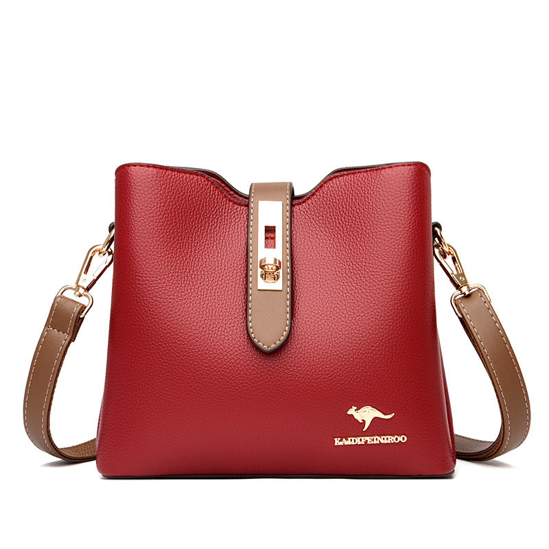 Bag women's bag new style 2021 Messenger shoulder bag women hit color fashion women's bucket bag women Europe and America one piece dropshipping