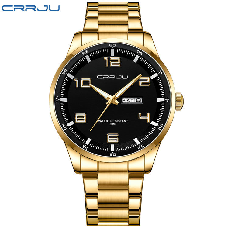 Men's Steel Watch - Calendar, Waterproof