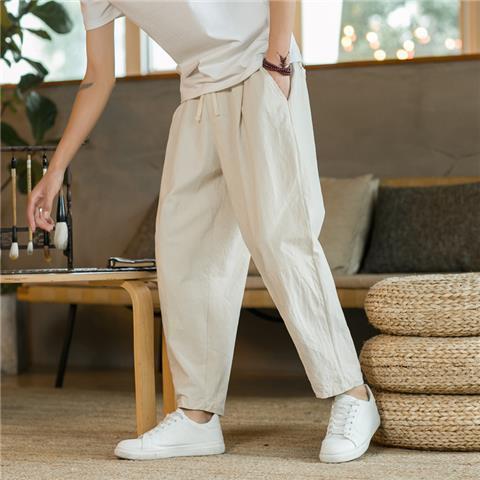 Men's Cotton Linen Cropped Trousers – Ethnic | Aladinae