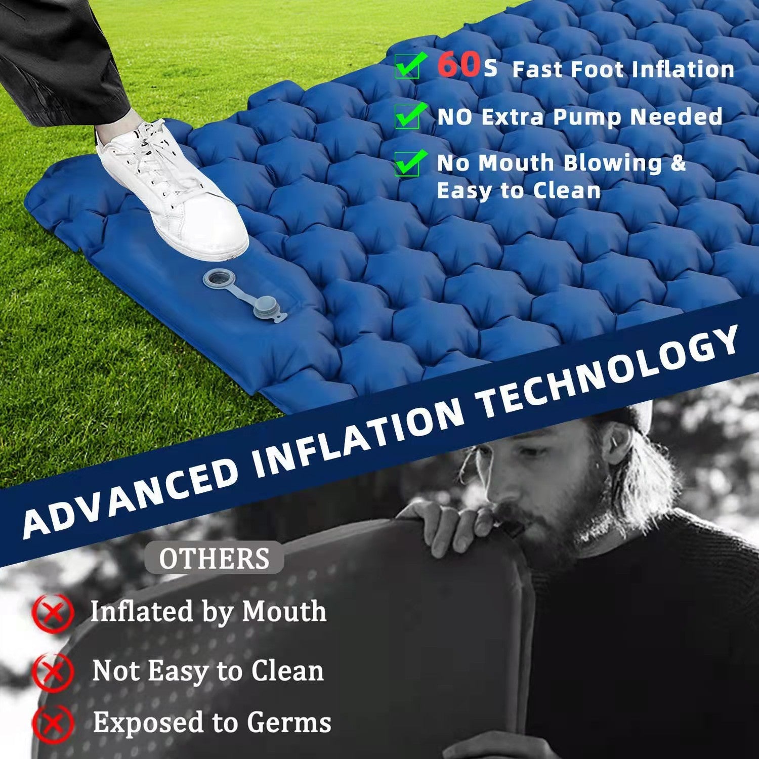 Inflatable Mattress Factory Outlet Lightweight Portable Camping Moisture-Proof Outdoor Inflatable Mattress Car Camping Inflatable Mattress