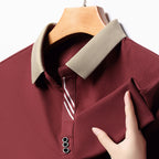 Men's White Waffle Knit Polo Shirt - Short Sleeve