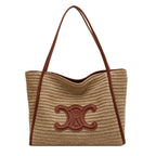 Women's straw bag, 2025 summer new arrival, handmade woven basket bag, vacation beach bag, shoulder bag, underarm bag.