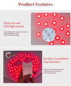 Red light facial mask beauty device, LED red and blue light mask, cross-border home use skincare, infrared therapy, large panel light, custom-made.