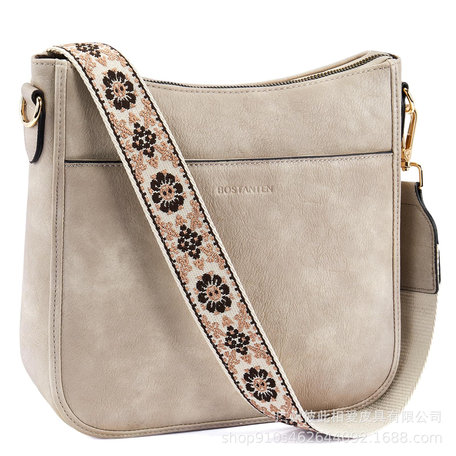 Amazon European and American retro solid color matching shoulder bag messenger bag webbing messenger bag shoulder strap large capacity multifunctional