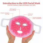 Red light facial mask beauty device, LED red and blue light mask, cross-border home use skincare, infrared therapy, large panel light, custom-made.