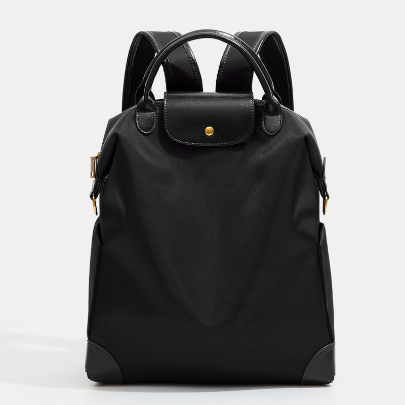 High-end women's backpack, lightweight travel bag, large capacity, nylon color-blocked waterproof school bag, business bag