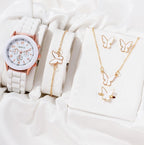 Women's White Heart-Design Quartz Watch - Silicone Strap