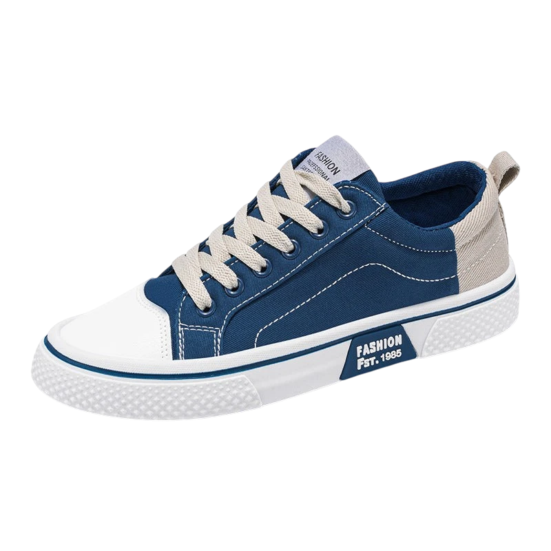 Men's Blue Canvas Skateboard Shoes – Low Top | Aladinae