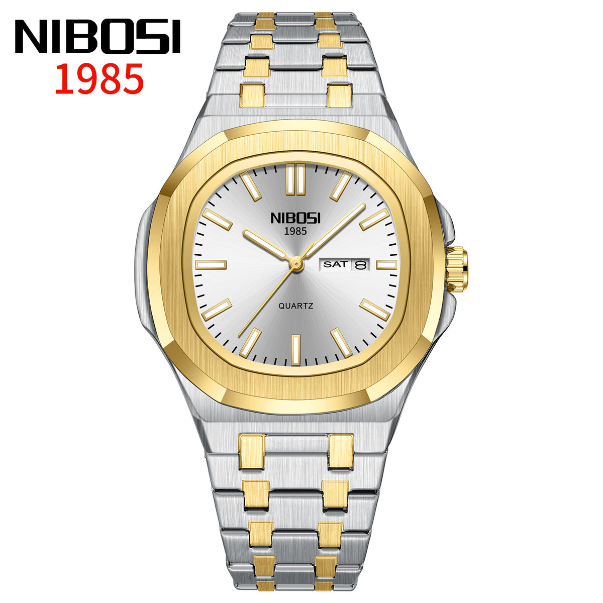 Men's Black Steel Quartz Watch - Waterproof, Luminous