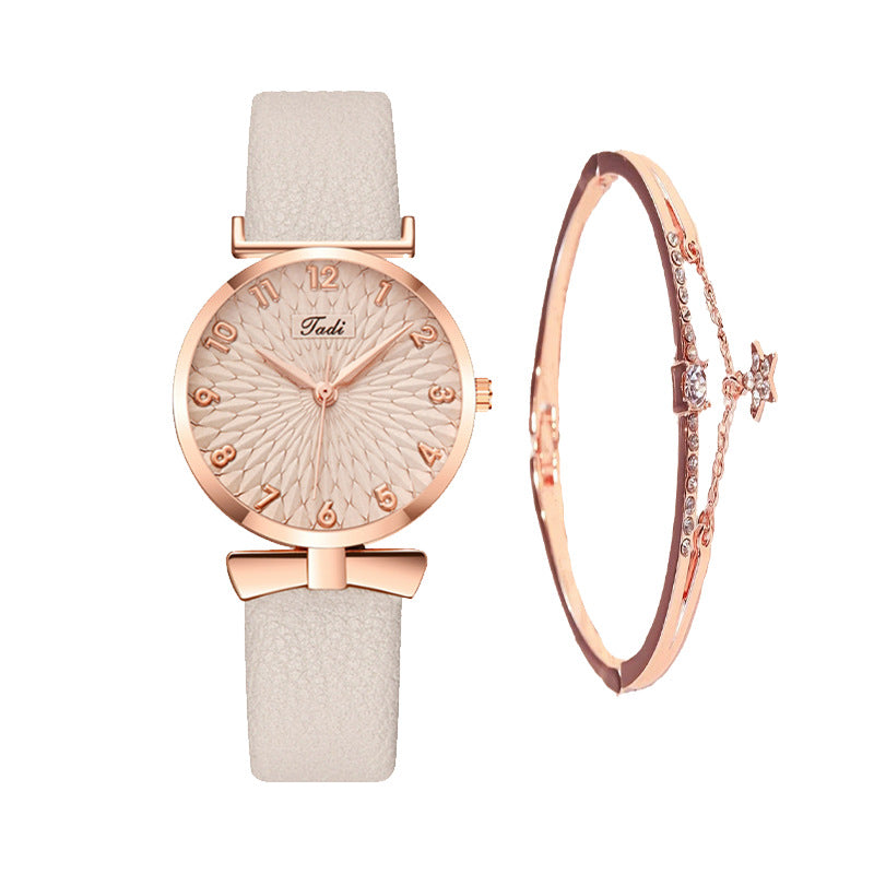 Women's Light Blue Watch and Bracelet Set - Quartz