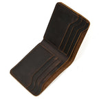 Men's Crazy Horse Leather Bifold Wallet | Aladinae