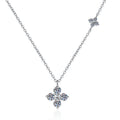 S925 Sterling Silver Four-Leaf Clover Clavicle Necklace with 1.2 Carat Moissanite Pendant - High-End Style, Niche Luxury, Colorfast