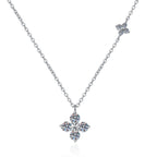 S925 Sterling Silver Four-Leaf Clover Clavicle Necklace with 1.2 Carat Moissanite Pendant - High-End Style, Niche Luxury, Colorfast