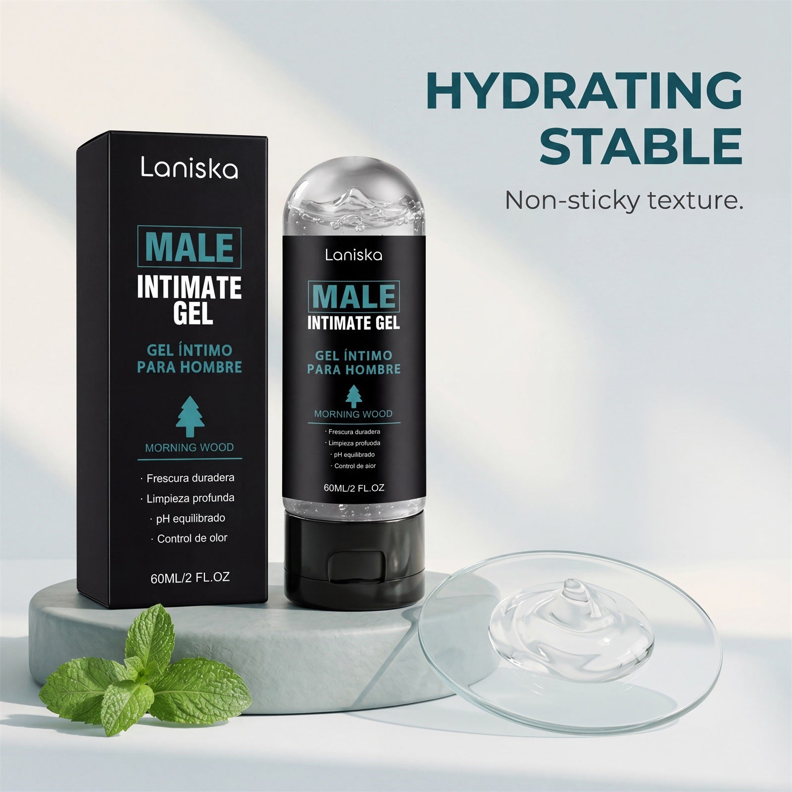 LANISKA Men's Grooming Gel: Cooling, refreshing, gentle, skin-friendly, moisturizing, easy to melt, and suitable for massage.