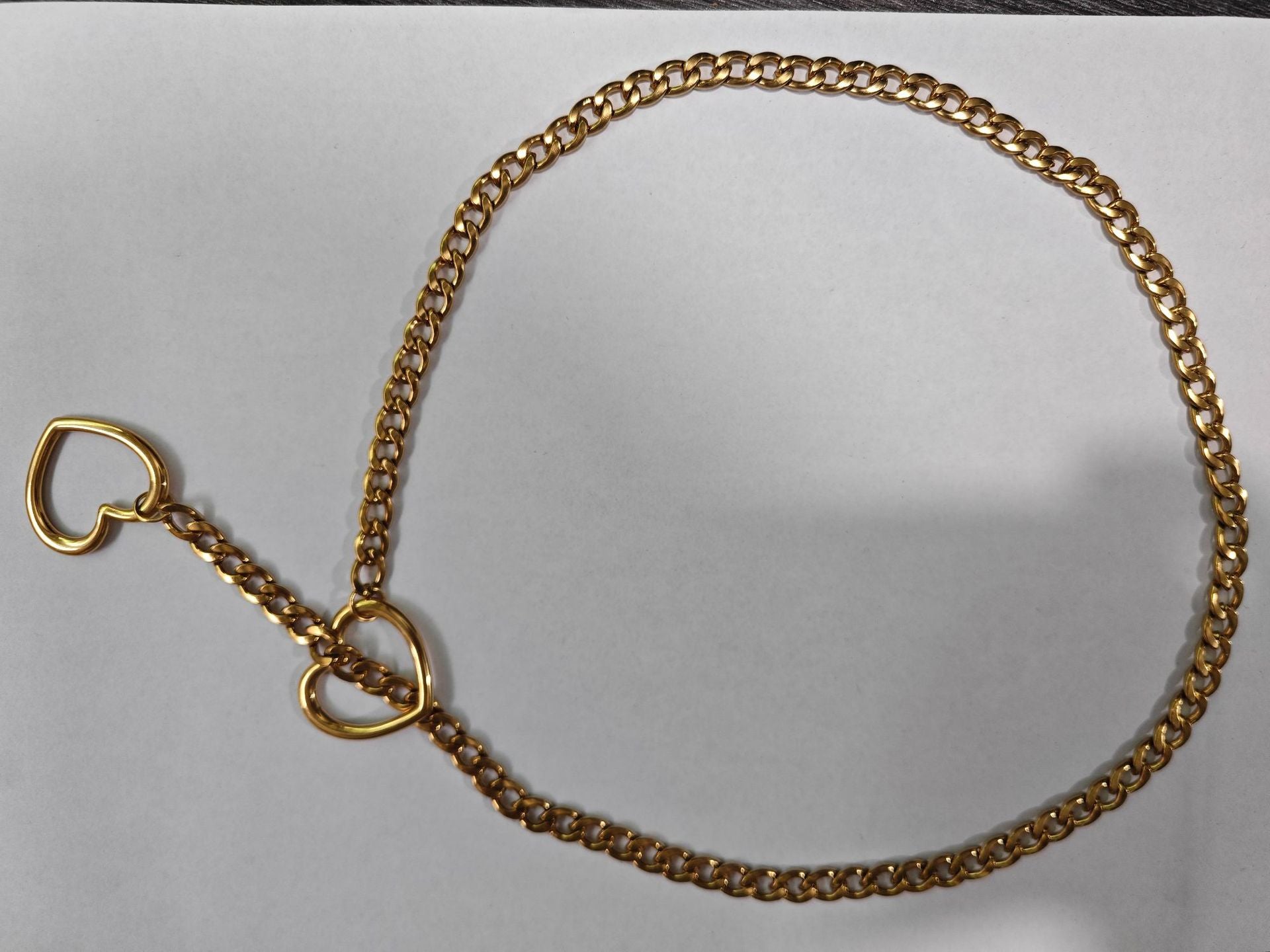 Amazon Style Wide Y Ring Sliding Chain Necklace Handmade Punk Cuban Stainless steel Chain Necklace
