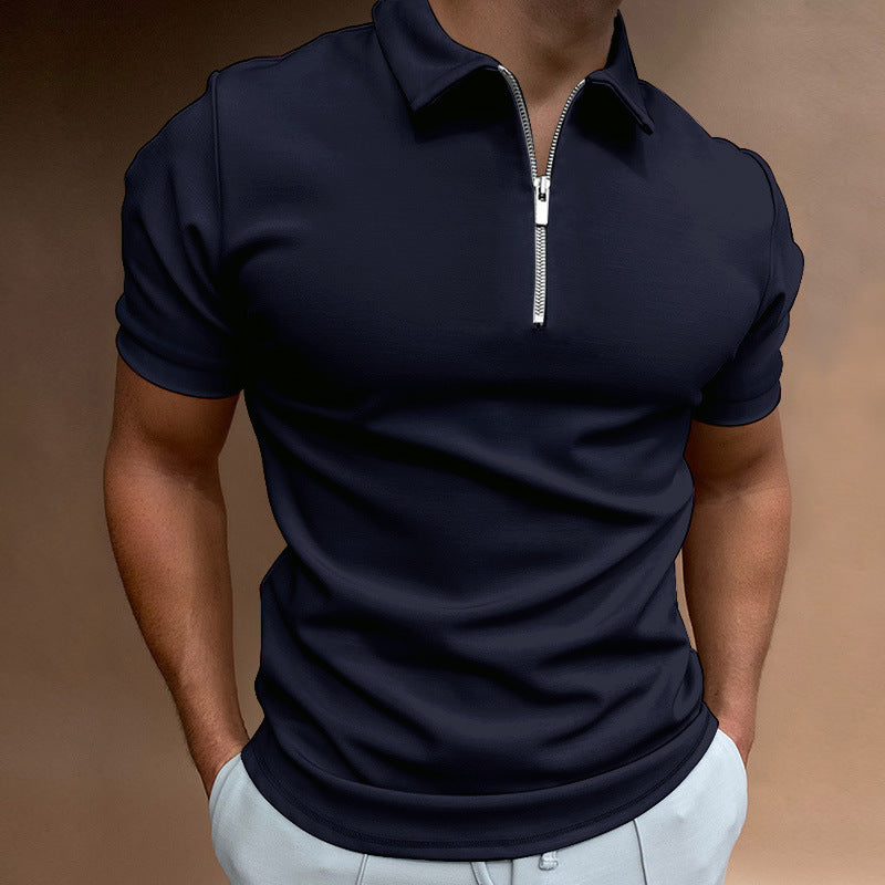 Men's Navy Polo Shirt – Short Sleeve Fitted | Aladinae