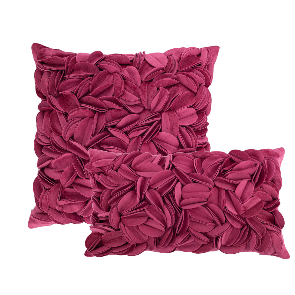 New minimalist luxury style handmade decorative pillowcase, solid color petal-patterned double-layered sofa cushion/bed backrest.