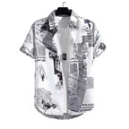 Unisex Cuban Collar Floral Print Shirt – Retro | Aladinae