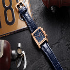 MEGIR Men's Square Quartz Watch – Leather Strap | Aladinae