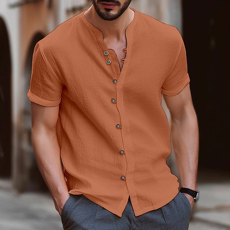 Men's Cotton Button-Up Casual Shirt | Aladinae