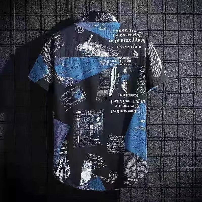 Unisex Cuban Collar Floral Print Shirt – Retro | Aladinae