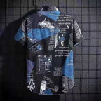 Unisex Cuban Collar Floral Print Shirt – Retro | Aladinae