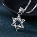 s925 sterling silver necklace pendant for men and women six-pointed star pendant Thai silver retro old fashion jewelry