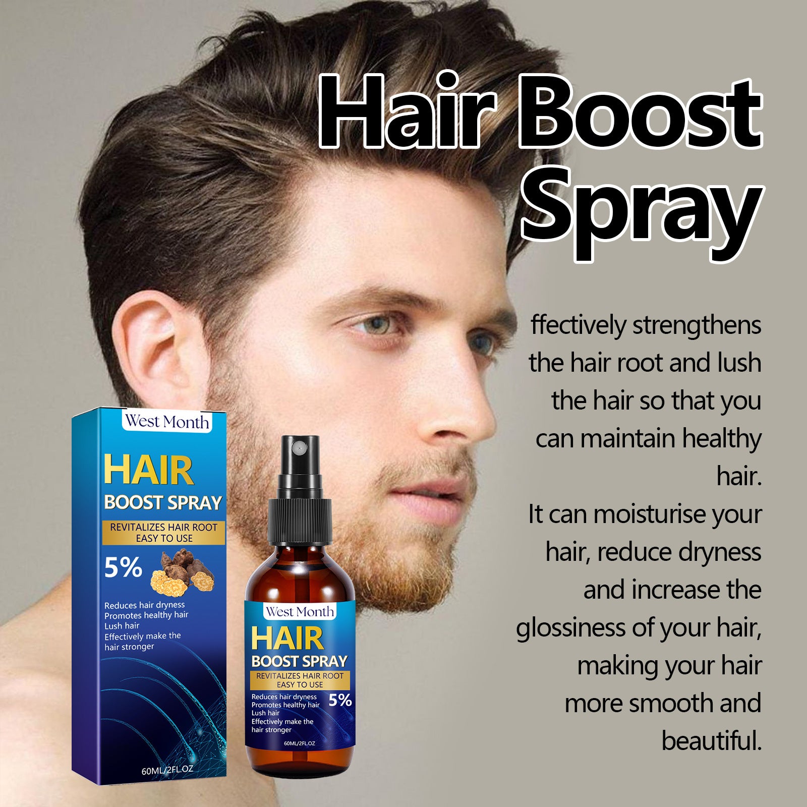 West&Month Hair Thickening Spray – Scalp & Beard Care | Aladinae