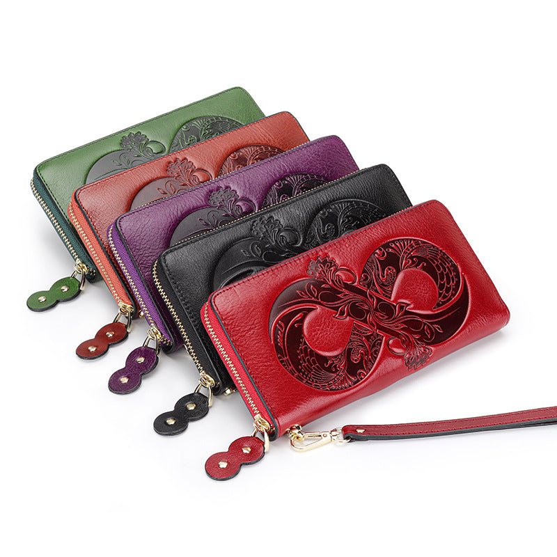 Genuine Leather Long Wallet