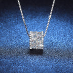 Full diamond moissanite necklace, 925 sterling silver clavicle chain, slim waist necklace, popular online style pendant, D-color moissanite necklace.