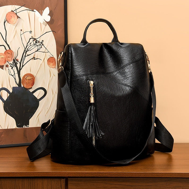 High-end patchwork backpack, 2025 new style, travel anti-theft backpack, student multi-functional schoolbag, dropshipping available.
