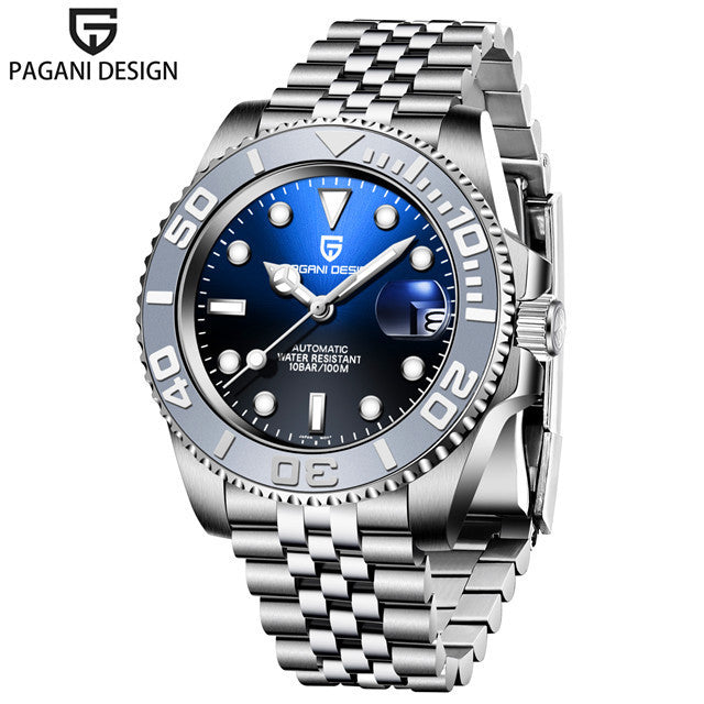 Men's White Automatic Mechanical Watch - Waterproof 100m