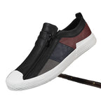 Men's Colorblock Slip-On Leather Casual Shoes