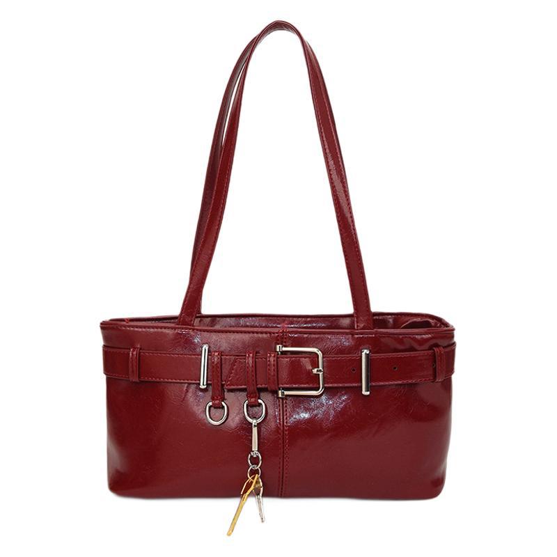 Niche high-end commuter shoulder bag for women 2024 new autumn and winter retro all-match hot girl motorcycle underarm bag