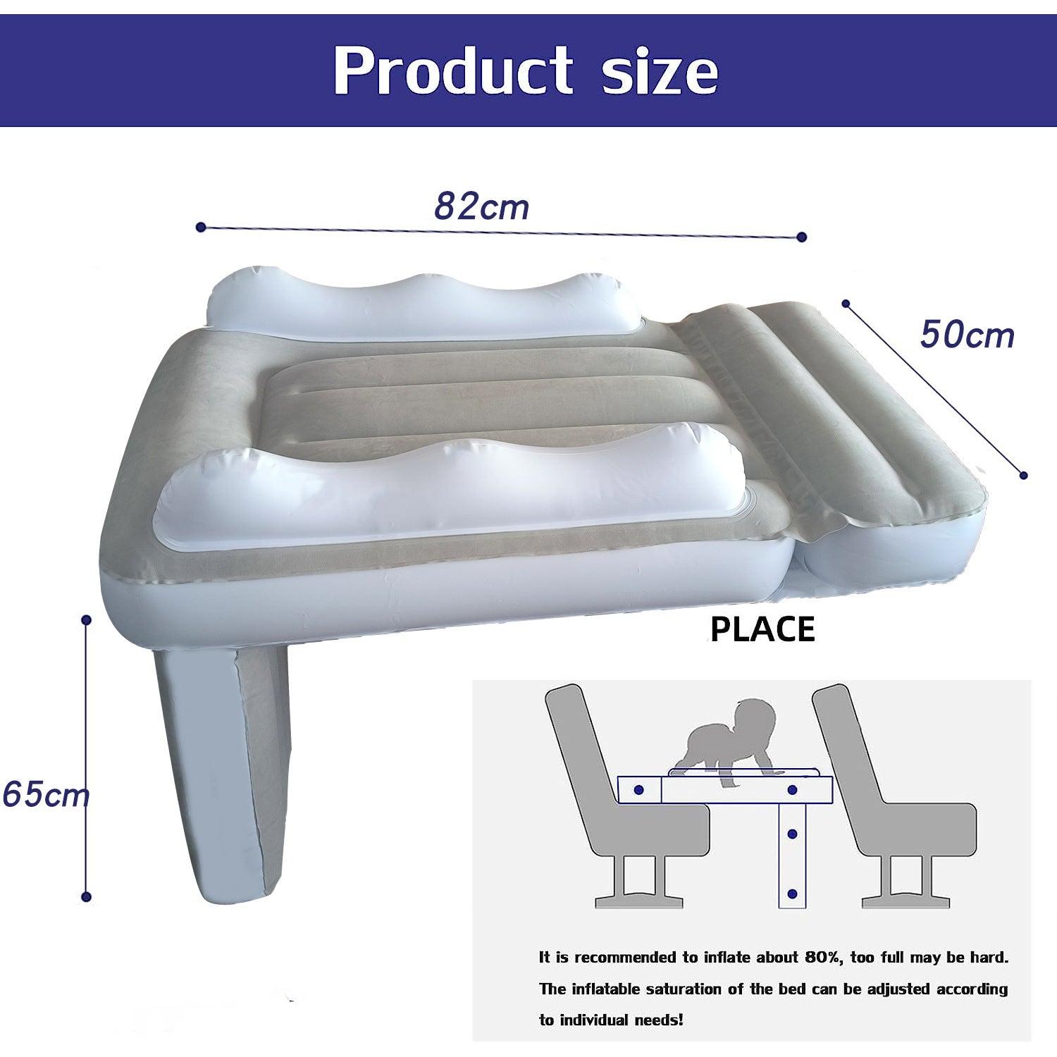 Amazon baby inflatable mattress, children's car rear seat folding car mat, outdoor travel thickened flocked air mattress
