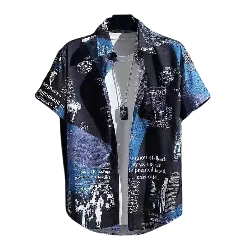Unisex Cuban Collar Floral Print Shirt – Retro | Aladinae