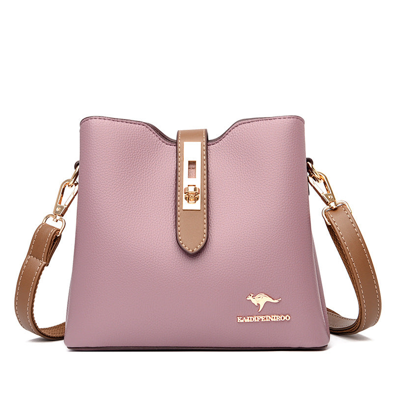 Bag women's bag new style 2021 Messenger shoulder bag women hit color fashion women's bucket bag women Europe and America one piece dropshipping