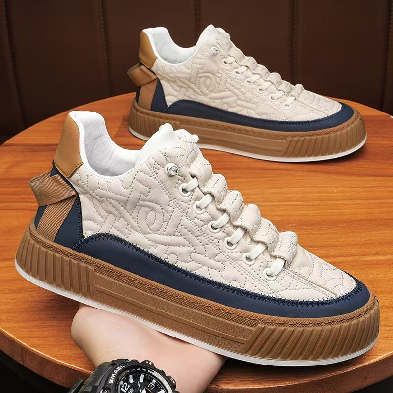 Men's White Height Increasing Sneakers | Aladinae