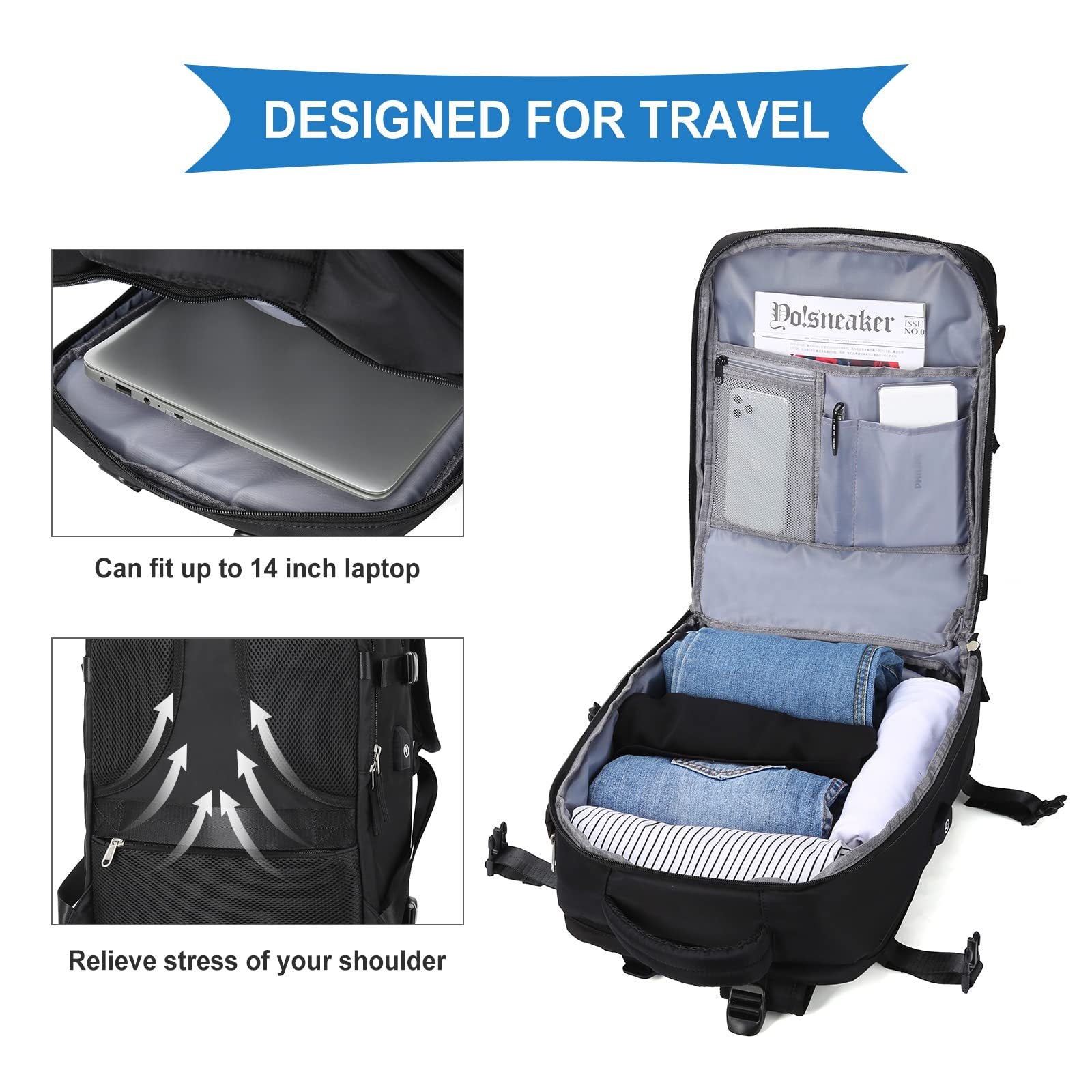 Spot Amazon waterproof travel bag backpack USB luggage school bag travel toiletries set fashion wholesale