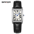 Men's Coffee Silver Rectangular Watch - Roman Numerals