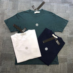 Unisex Green Letter Print Cotton T-Shirt | Aladinae