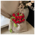 Cross-border rose bouquet blanket bucket bag handmade crochet knitting material kit wool knitting crossbody bag handmade crochet