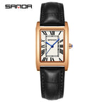 Men's Coffee Silver Rectangular Watch - Roman Numerals
