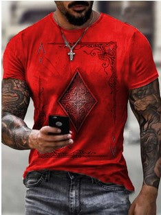 Men's Playing Card Print Casual T-Shirt | Aladinae