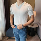 Men's Slim Fit Business Polo Knit Shirt | Aladinae