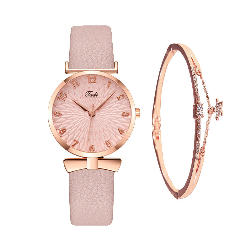 Women's Light Blue Watch and Bracelet Set - Quartz