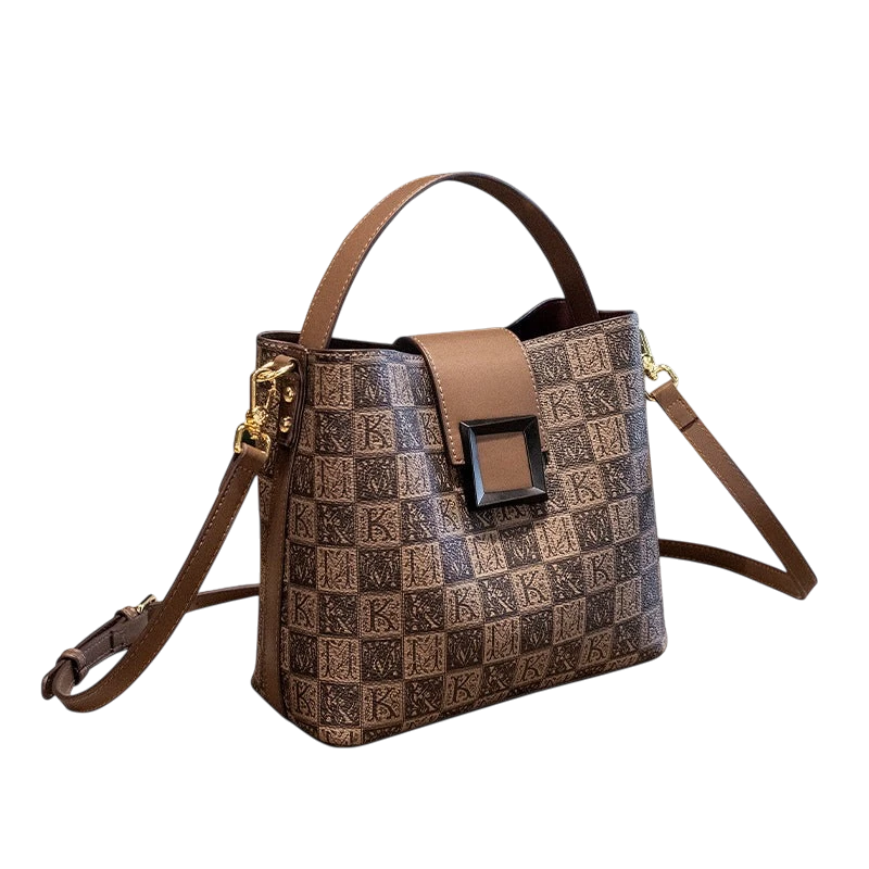 High-end light luxury women's bag 2022 new printed bucket bag, versatile and fashionable women's portable shoulder bag bags
