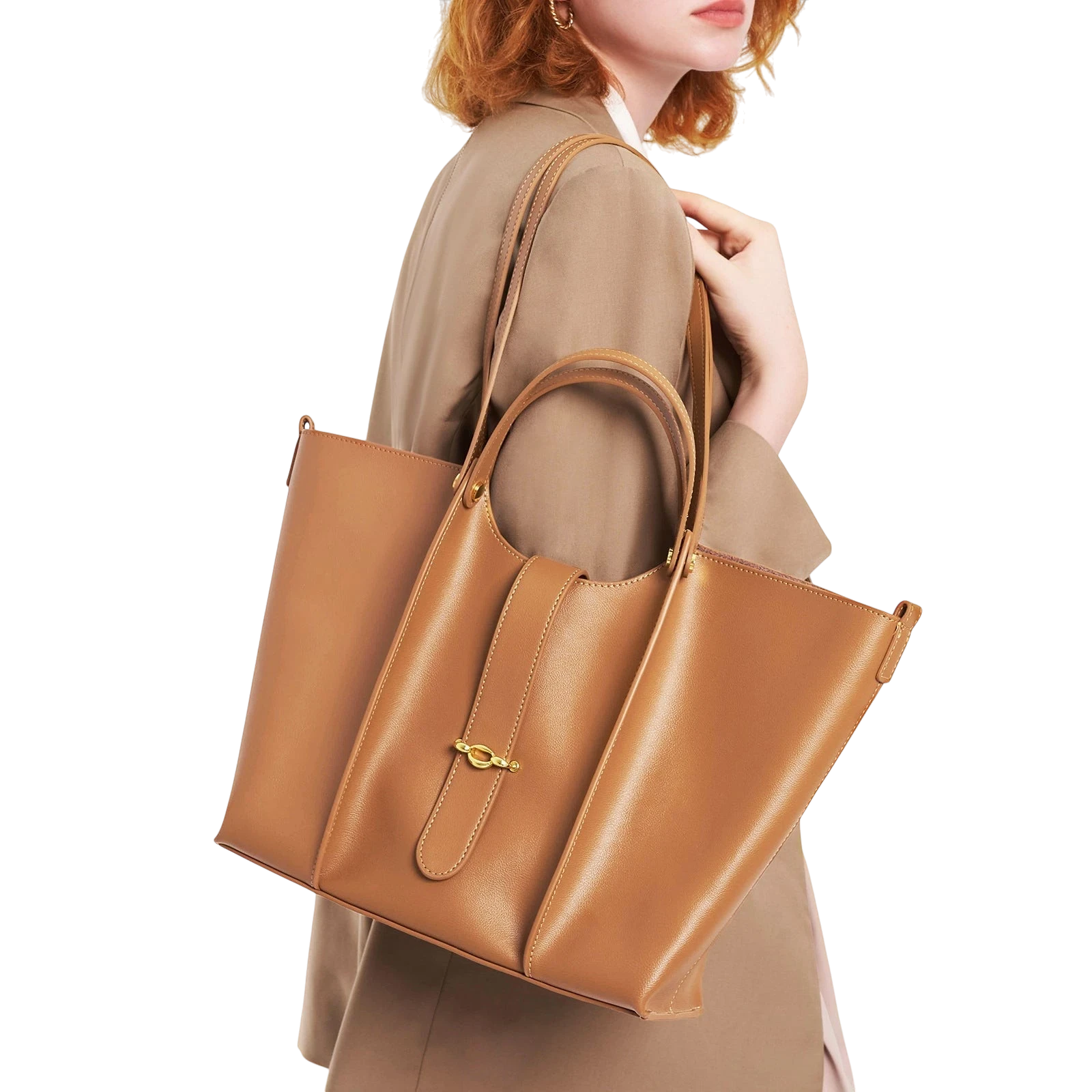 New small cowhide versatile commuter tote bag for women Genuine leather large capacity high-end women's shoulder handbag