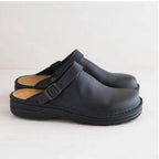 Men's Black Flat Sandals - Slip-On, Hollow Design